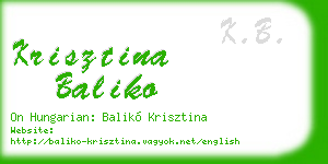 krisztina baliko business card