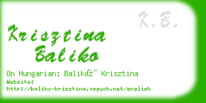 krisztina baliko business card